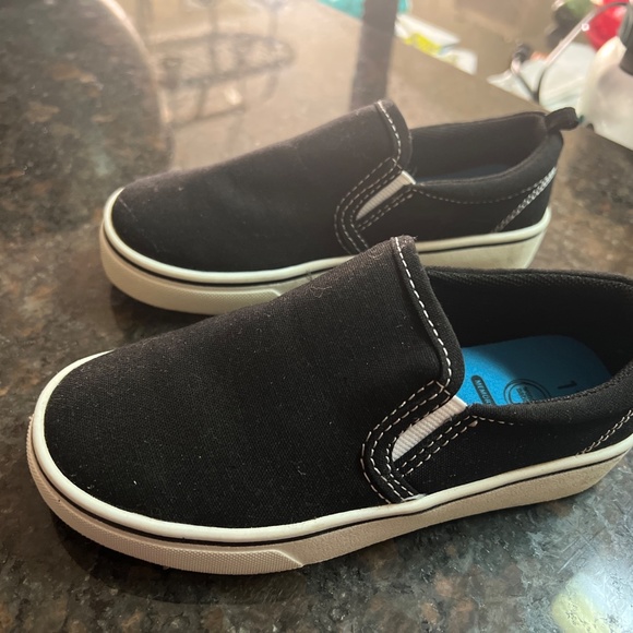 Kids Unisex Boys/Girls Wonder Nation Black Slip On Canvas Sneaker Shoes Sz 11 - Picture 4 of 7